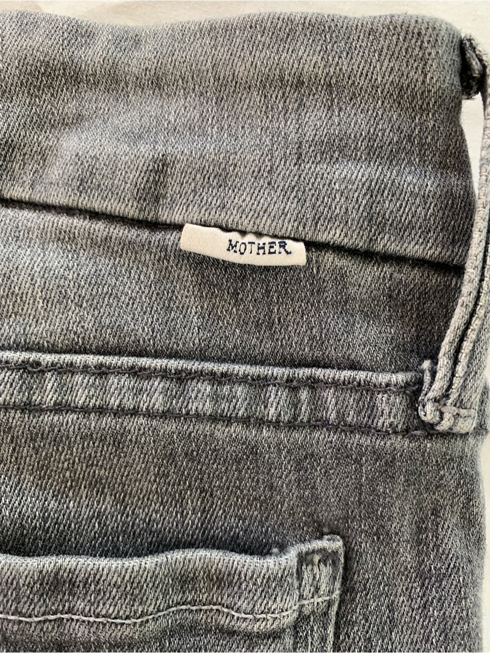 MOTHER The Looker Jeans in Grey-Black Distressed Denim - Picture 6 of 10